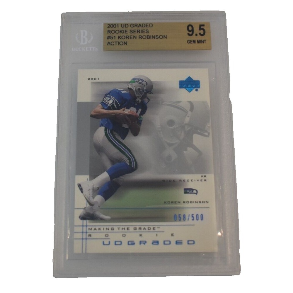 2001 UD Graded Koren Robinson Rookie Series BGS 9.5 Gem Mint RC #51 058/500